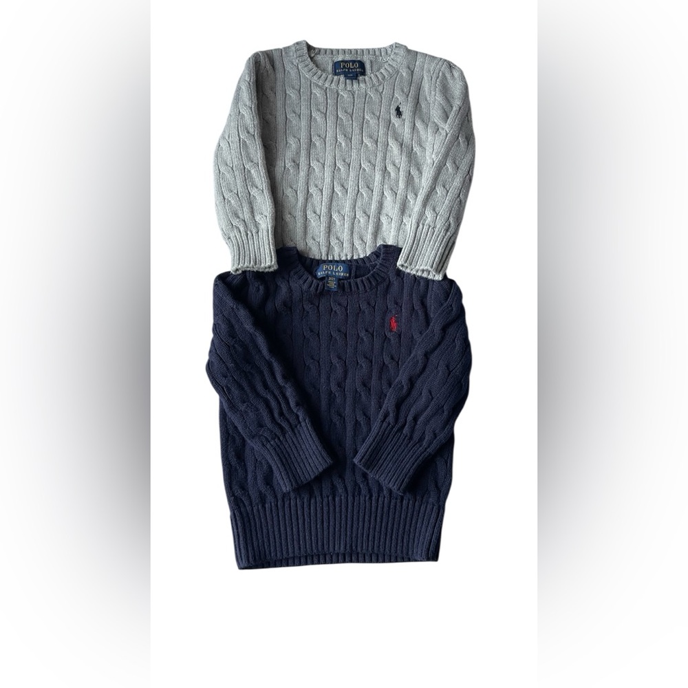 Polo Ralph Lauren kids  Cable Knit Sweater - Gray and Navy Two pieces